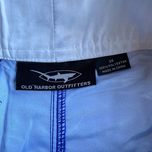 OHO Old Harbor Outfitters Schoolie Board Shorts in Bright Blue Size 34 NWT - Picture 3 of 8